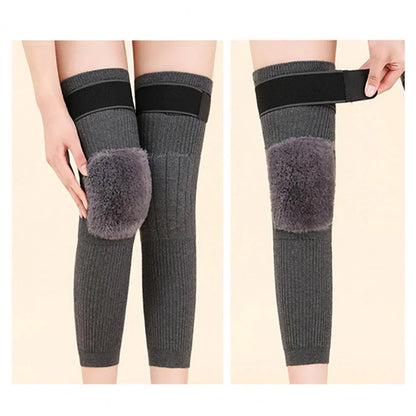 Knee Warmer - Woolen Blend Thermal Leg Warmers - 1 Pair Knee Pad - Unisex Elastic Knee Pads For Men & Women